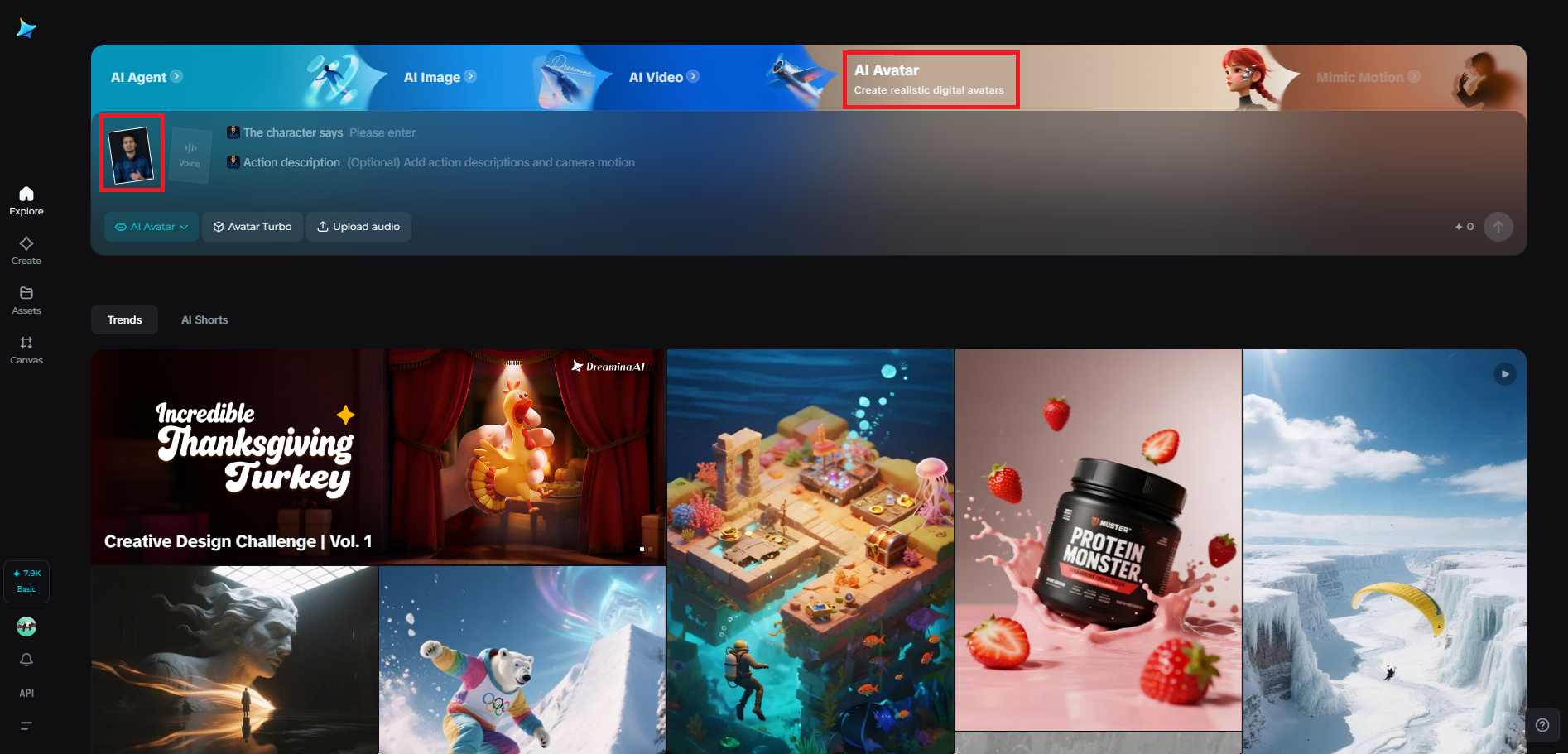 Upload your image and set the speech details