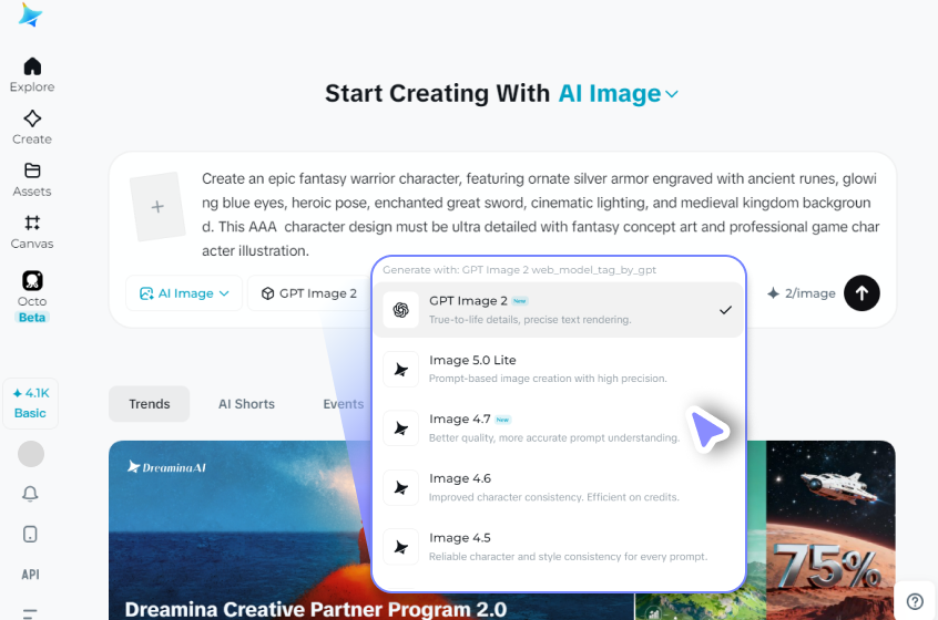 Adjust settings and generate