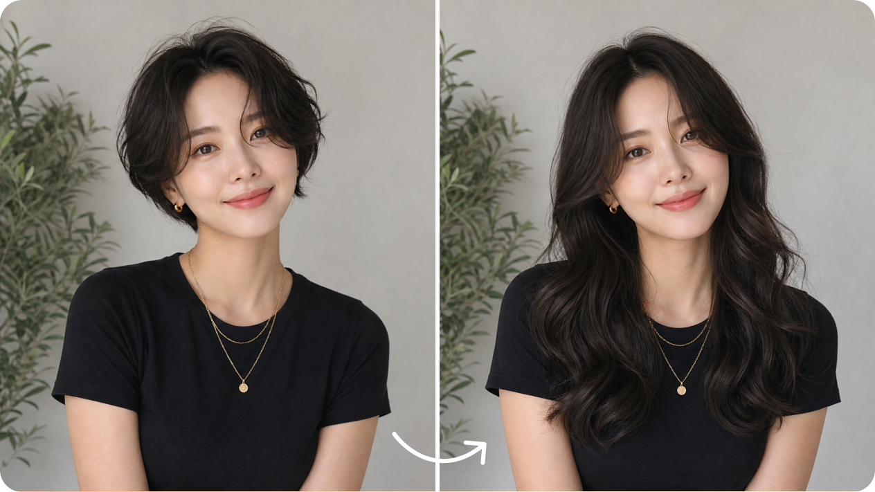 Instantly preview long hairstyles with image-to-image AI