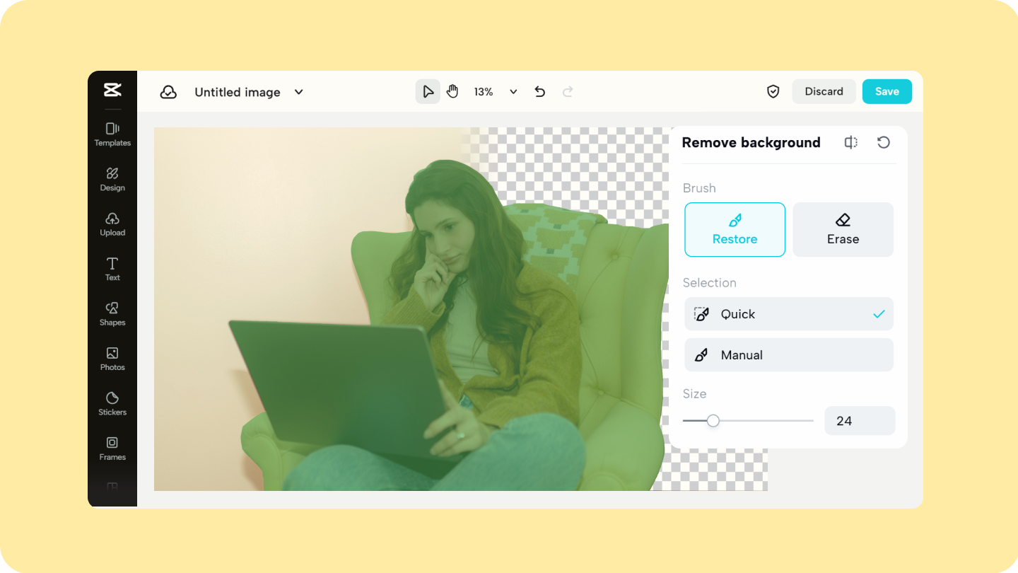 radera bakgrund online