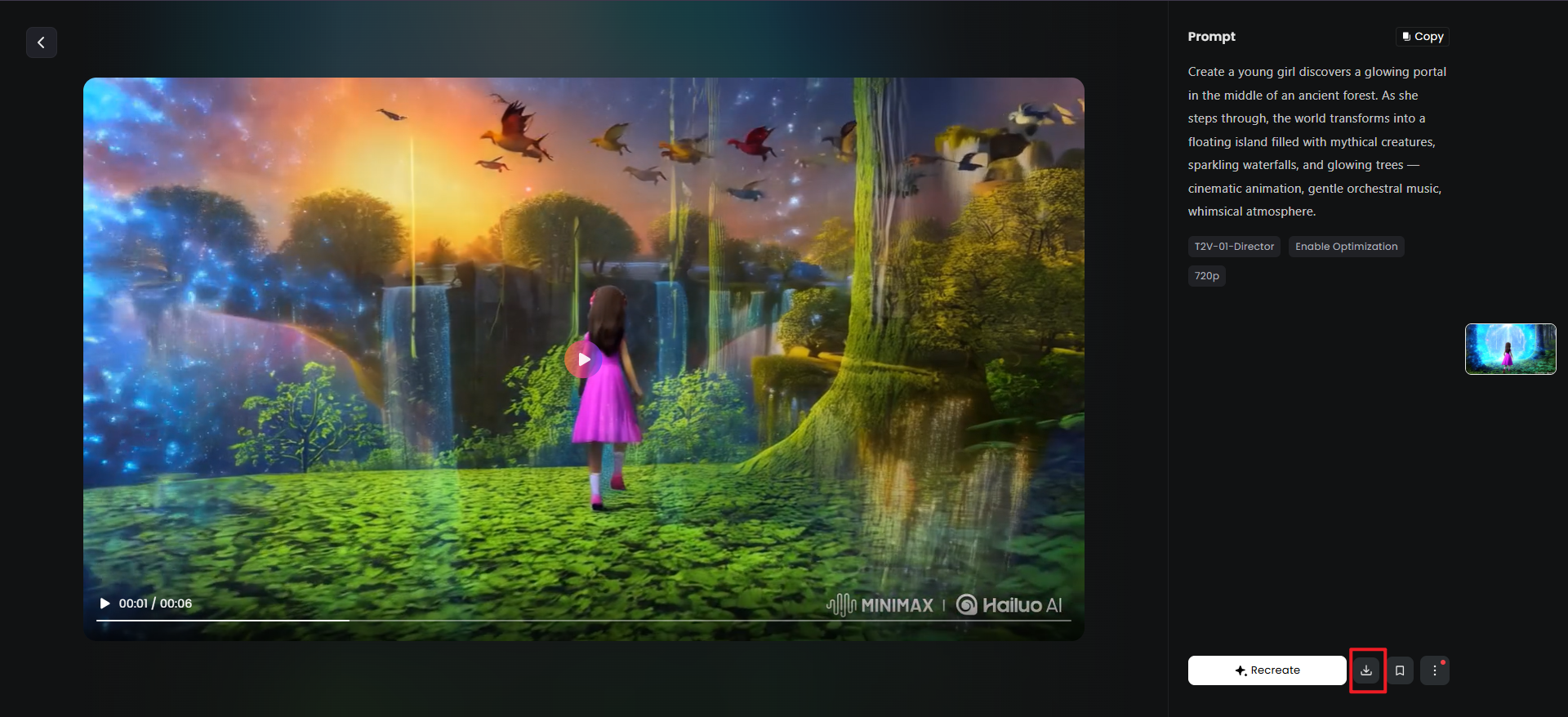 Hailuo ai texto para vídeo