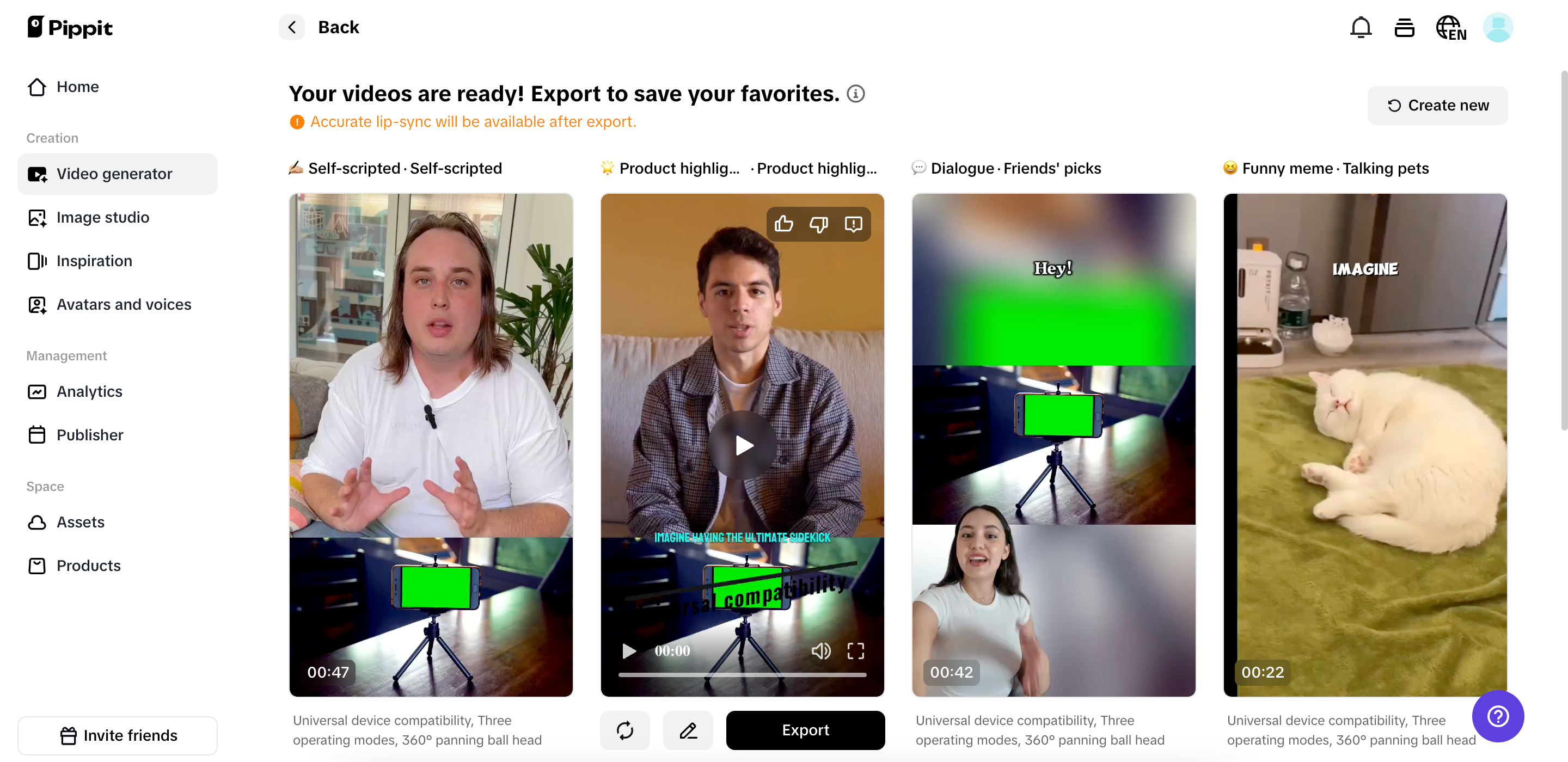 Piliin ang iyong paboritong nalikhang video.