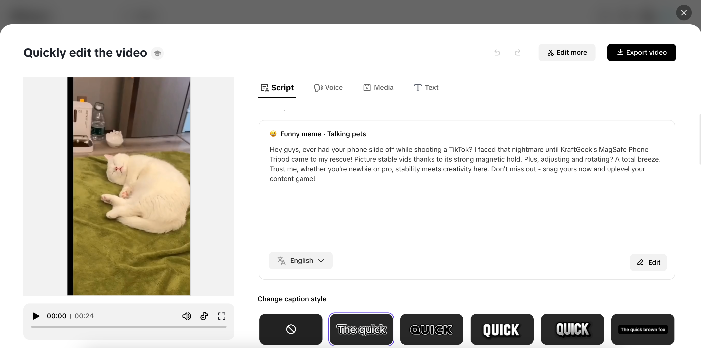 Edit your video meme