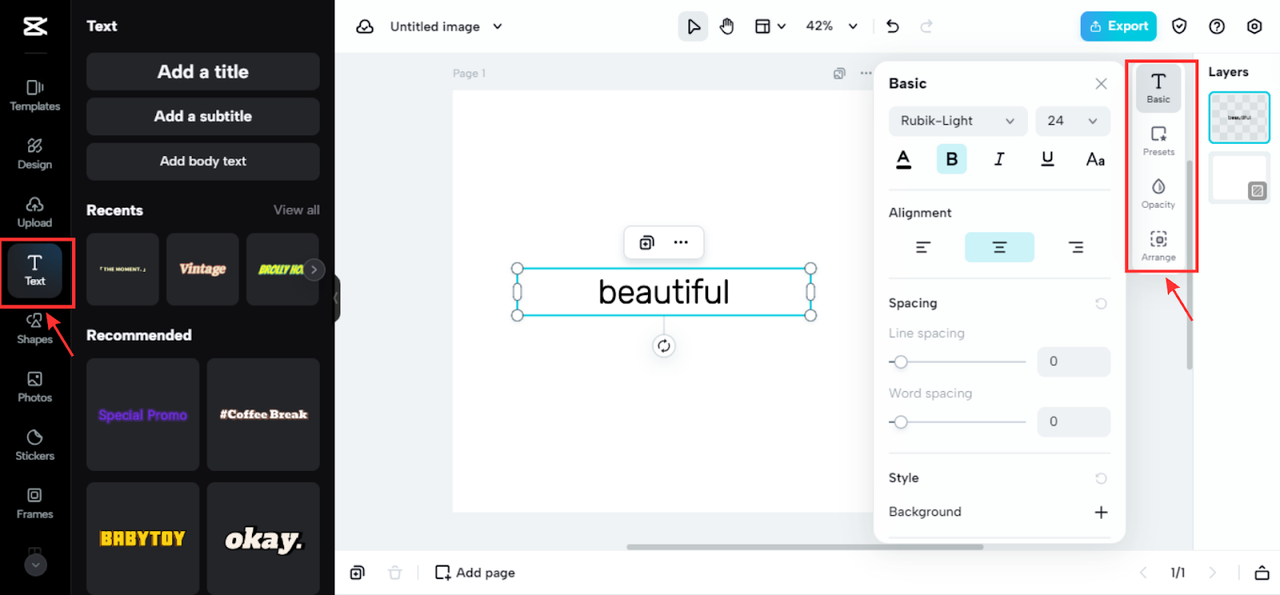 Text design