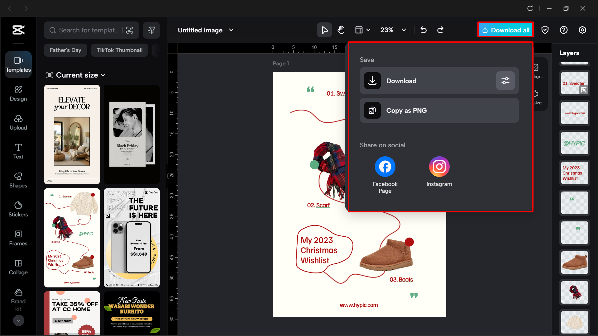 從CapCut桌面版視頻編輯器導出模板