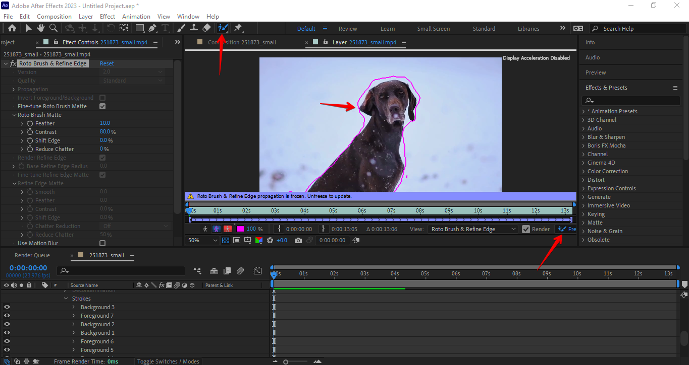 Removing composition background in After Effects