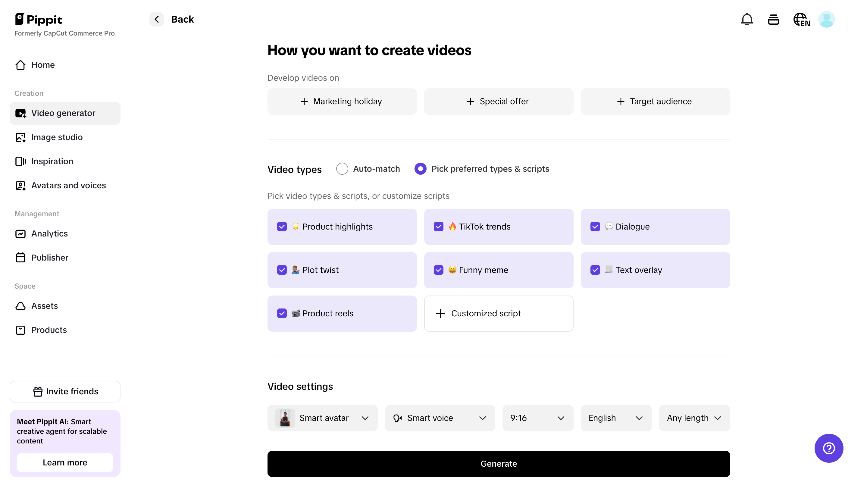 Customize video settings