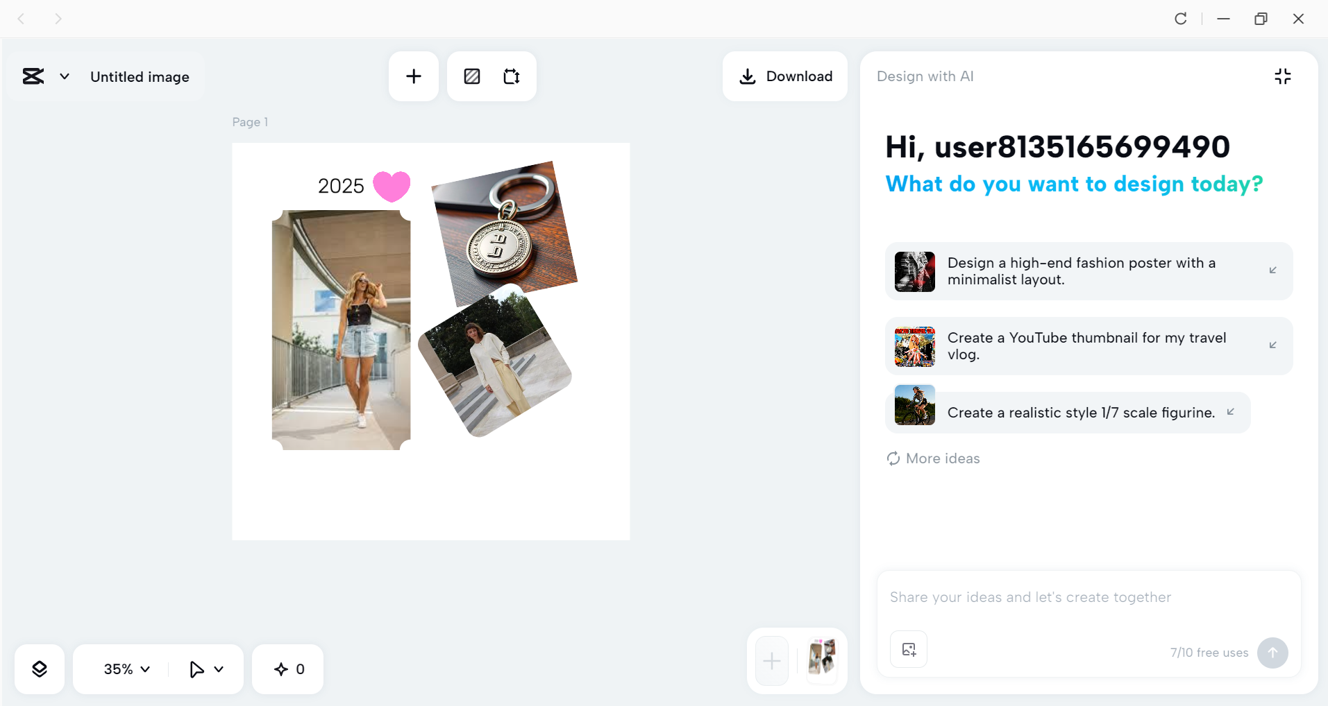 Interface of the CapCut desktop video editor - the best tool to make an Instagram montage