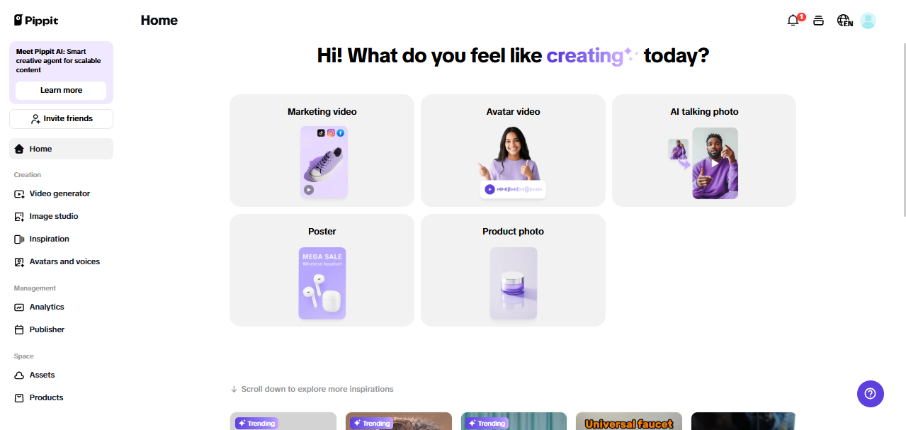 Pippit content creator