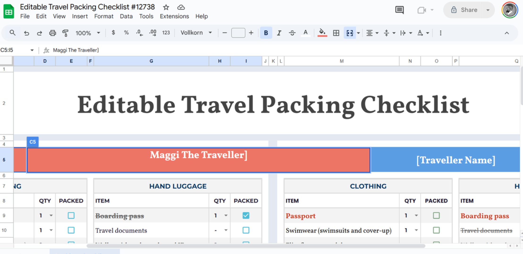 Per fare lista modello google docs
