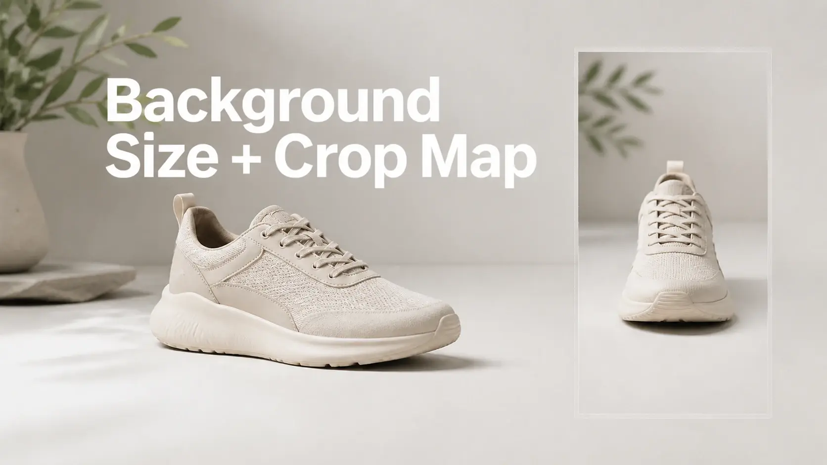 An unbranded sneaker in a clean studio with space around the subject.