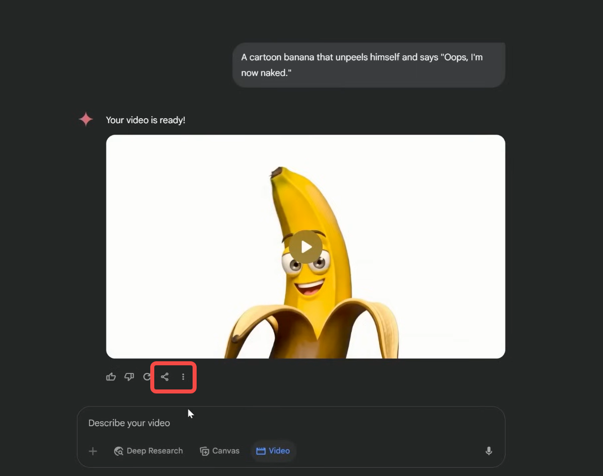 Downloading the final video from Google Veo 3