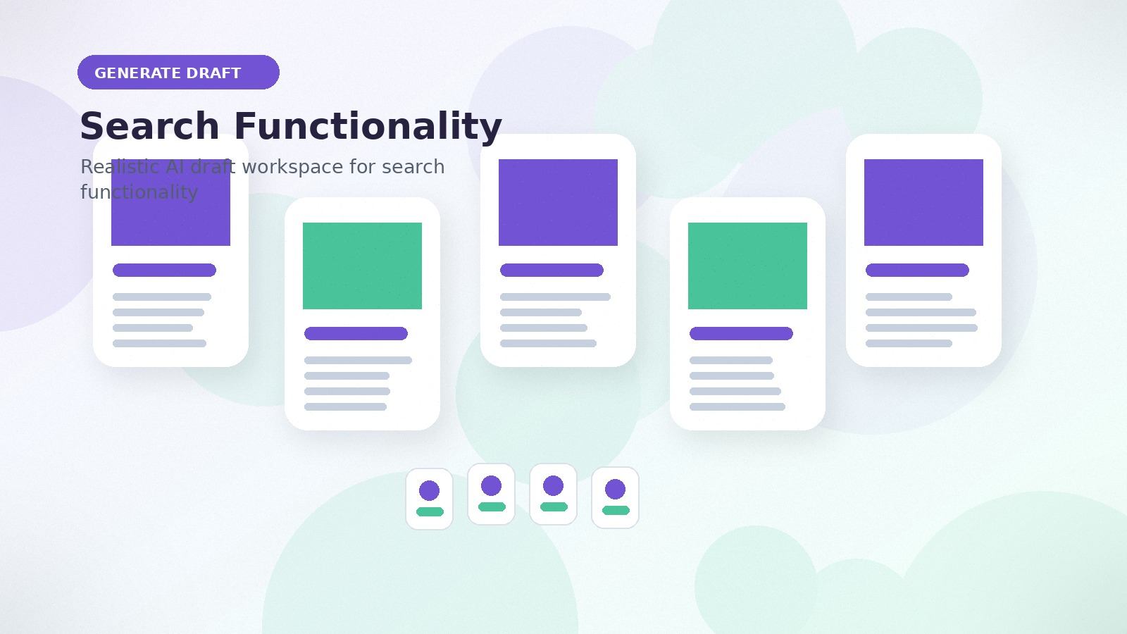 Search Functionality realistic generate draft visual for search functionality