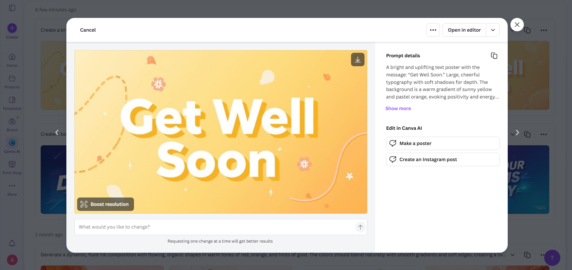 Canva interface