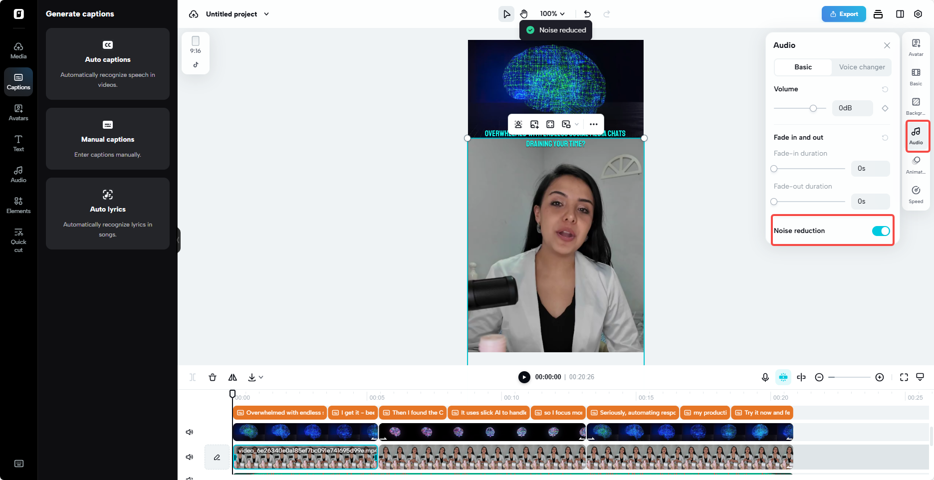 Remove noise in your video