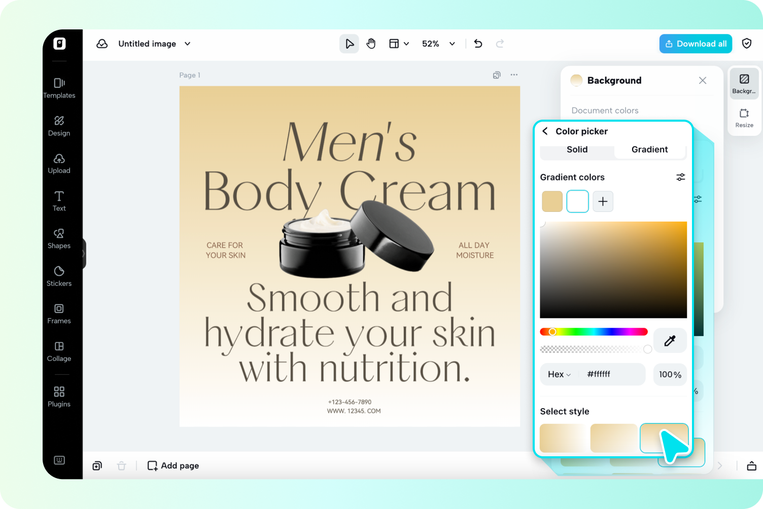 Generate a gradient background
