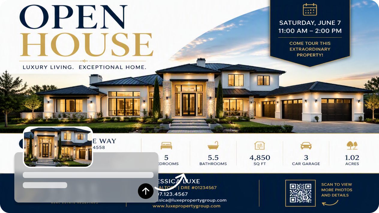 Create flyers from text and images