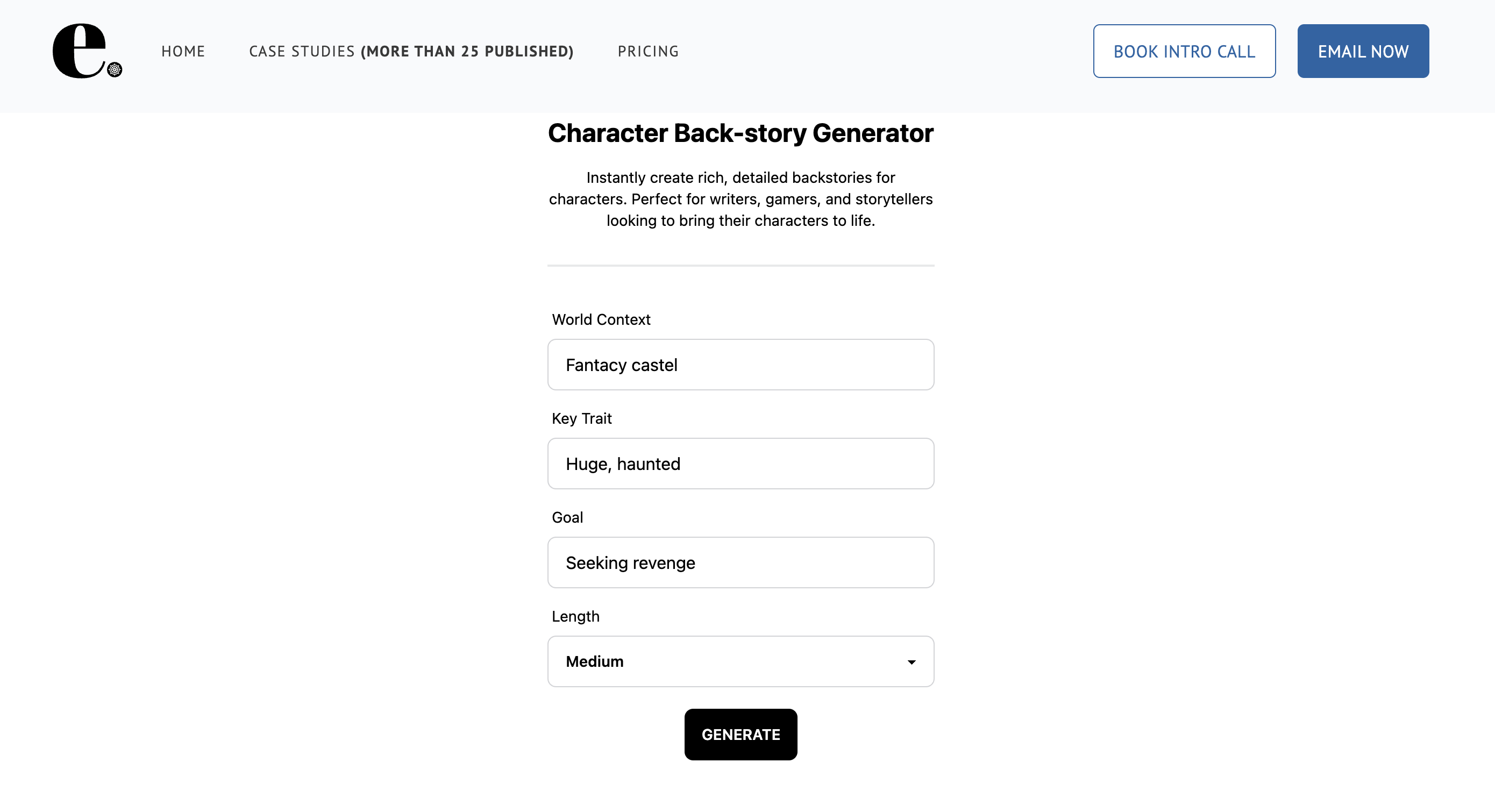 Embarque fantasy character background generator