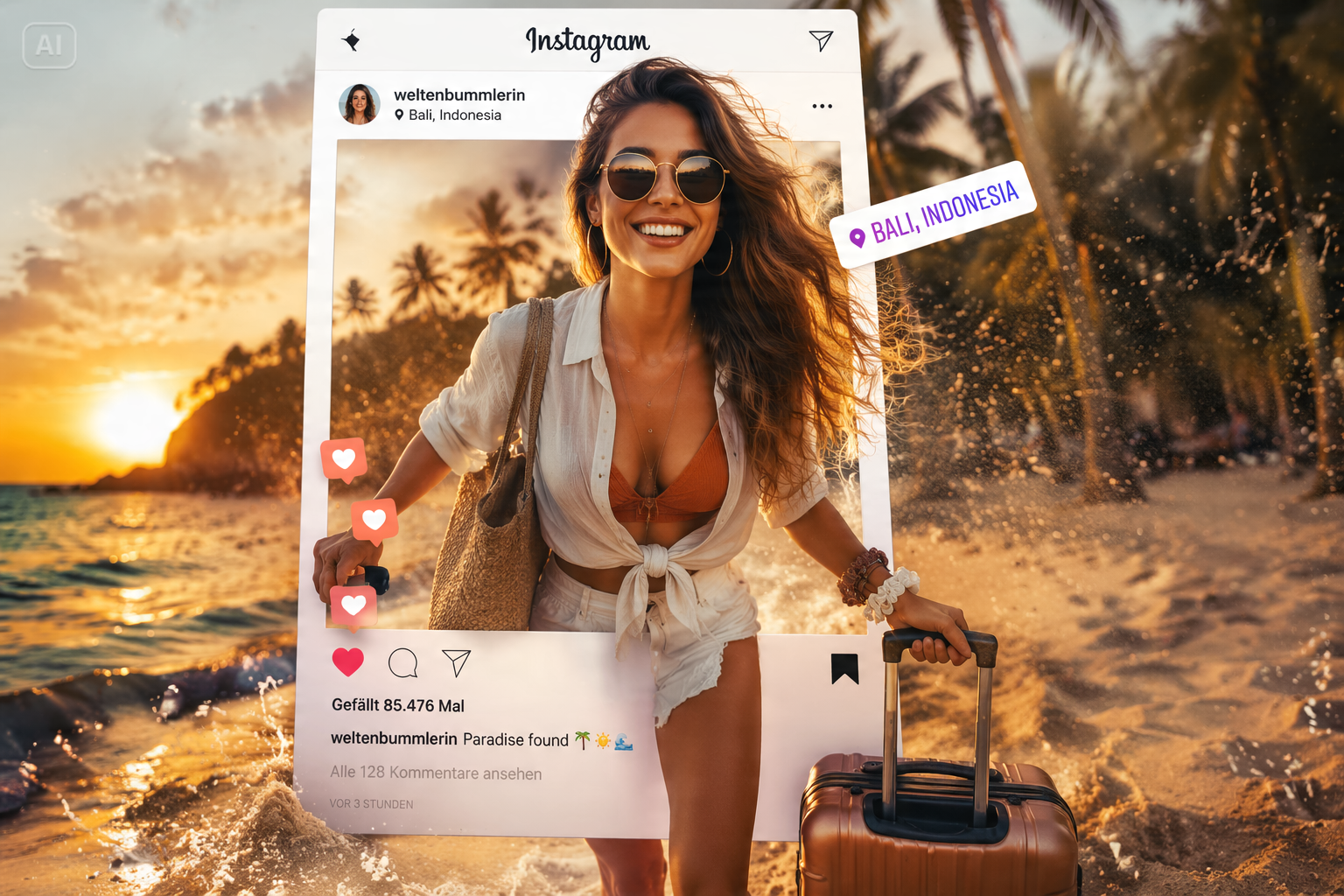 AI 3D popout social media poster generator features