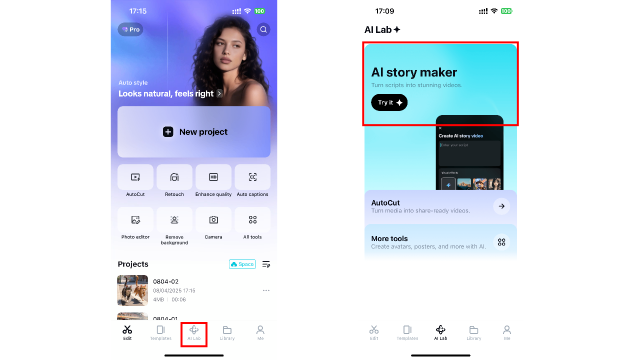 Lancez CapCut App AI Lab
