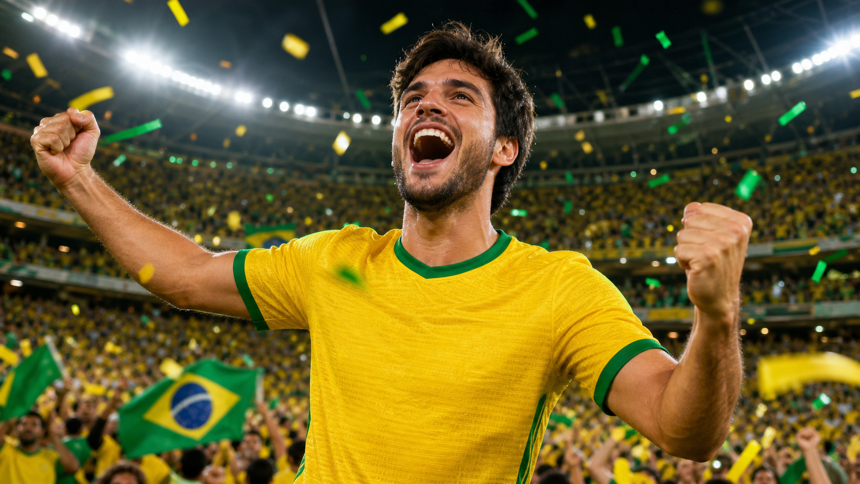 Brazil-inspired jersey beach football prompt