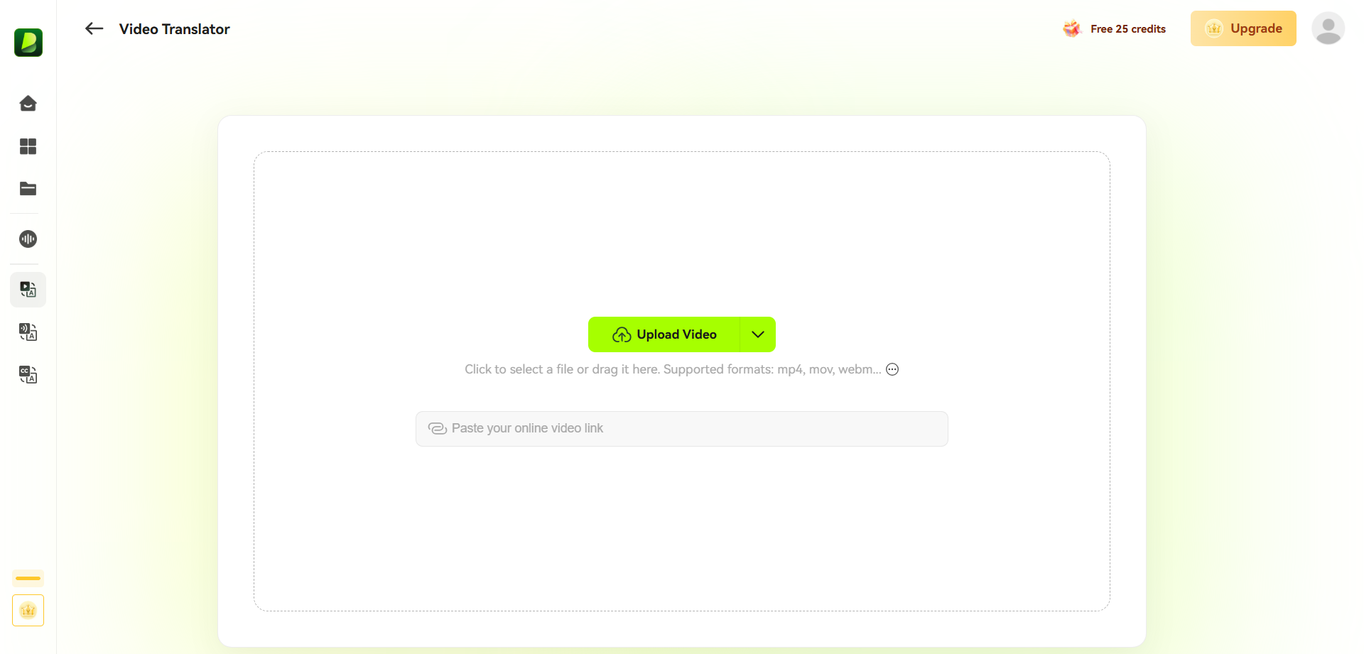 Upload video and let BlipCut auto-detect the original language before translation