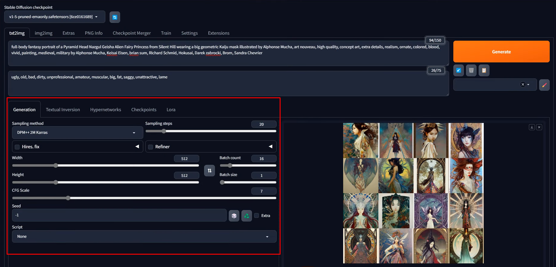 Adjusting image generator in Stable Diffusion image generator