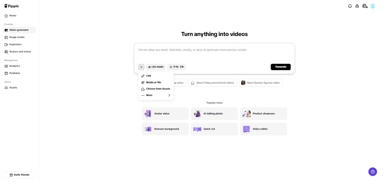 Upload your video content