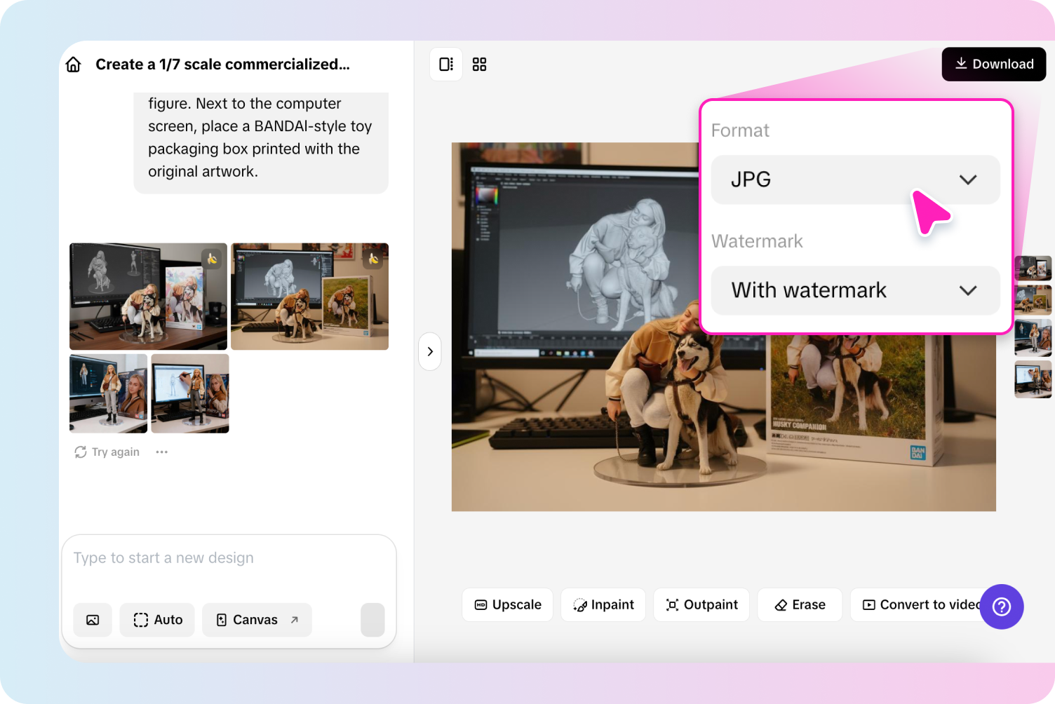 Exporting character model from Pippit