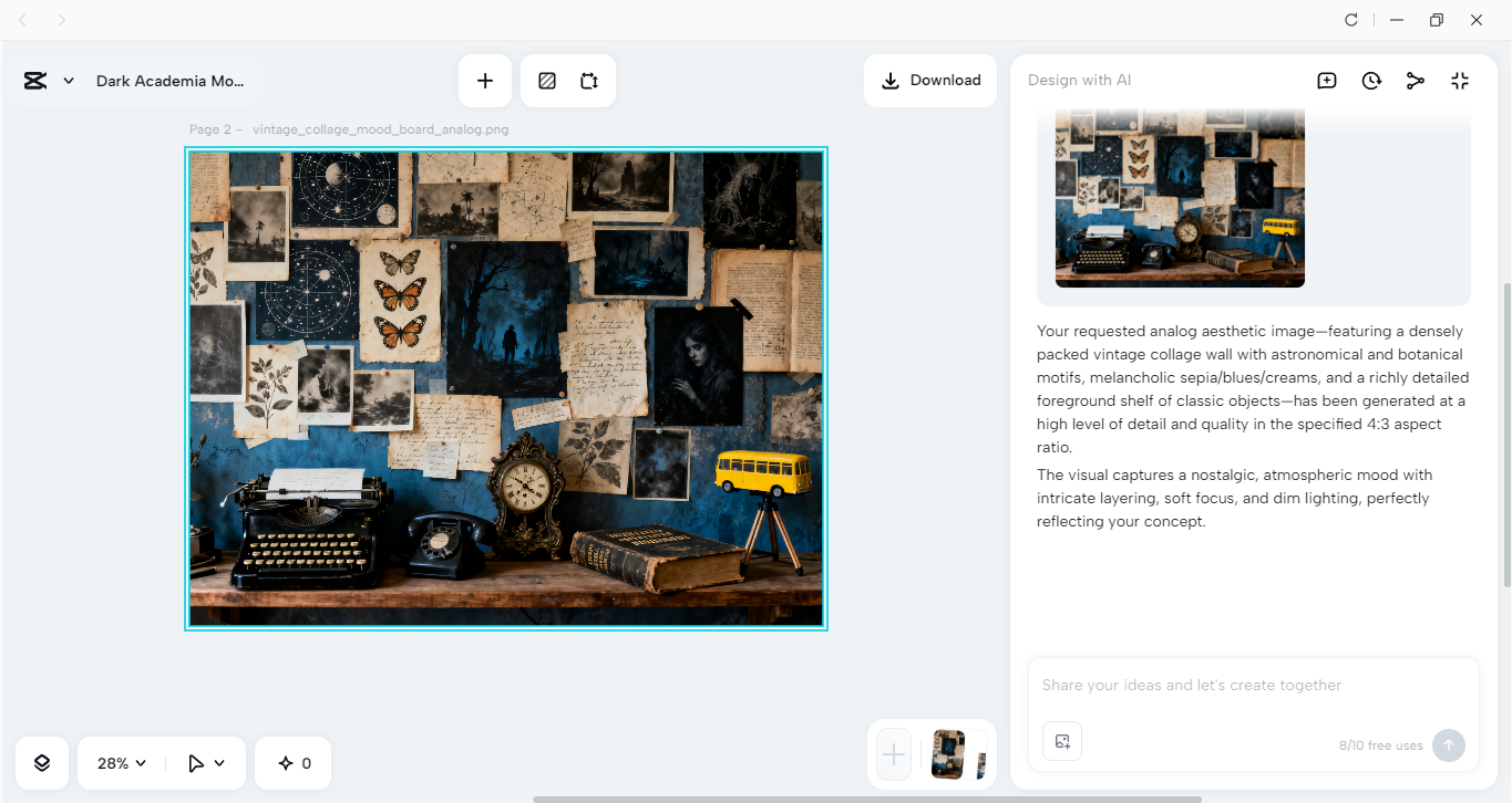 Interface of CapCut desktop video editor - a powerful tool for generating artistic style images