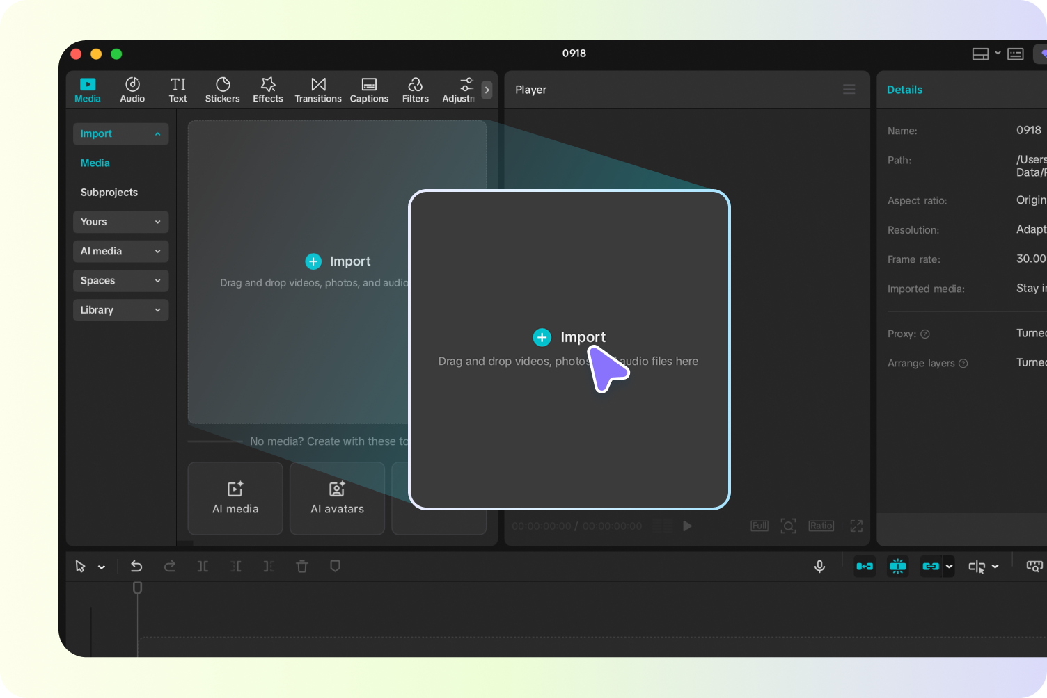 Adding your image to CapCut for AI Replace