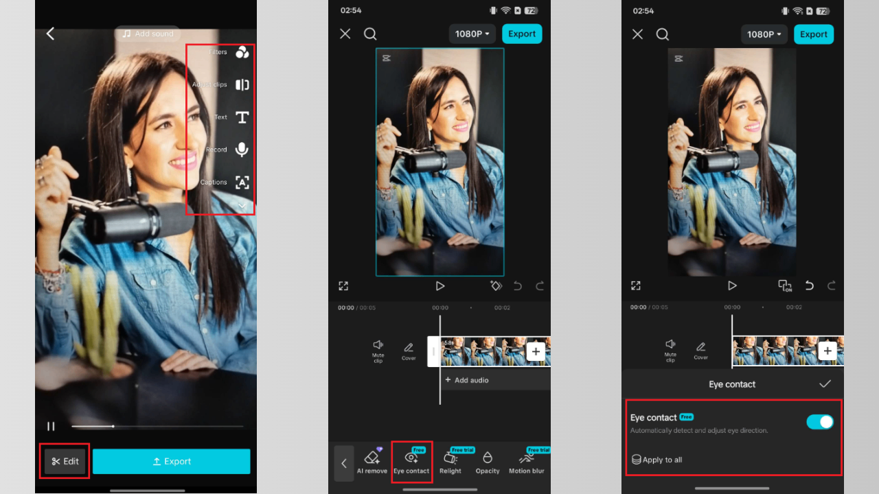 Export the final video