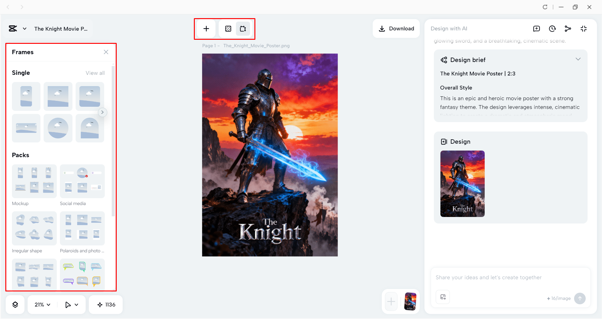 Editing the movie poster with the CapCut desktop video editor