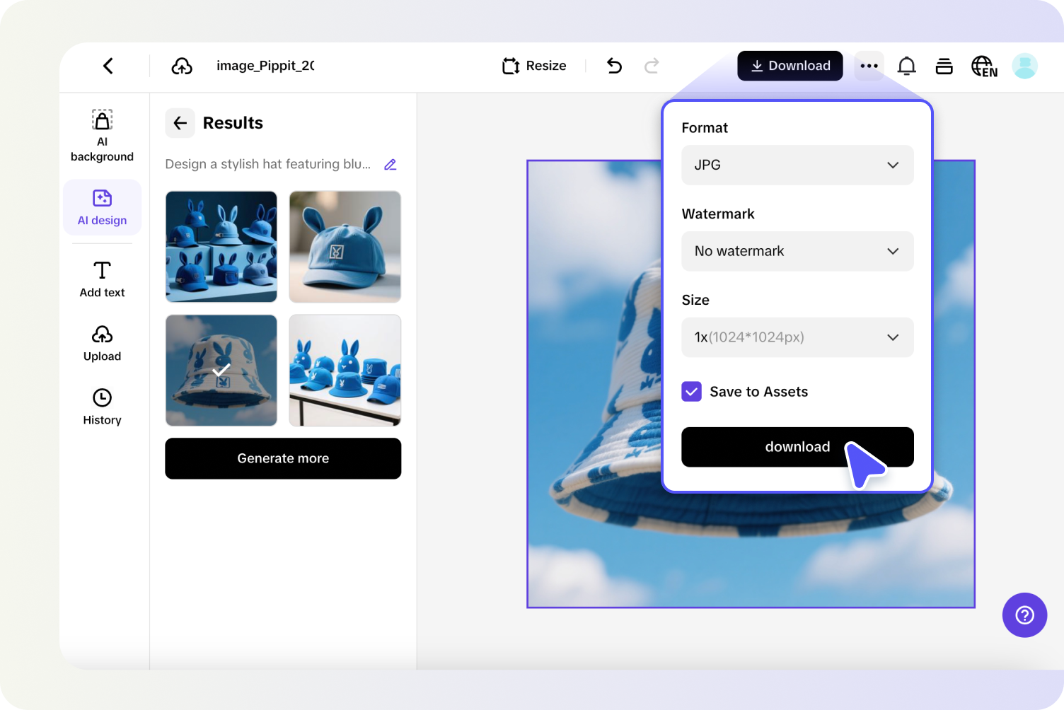 Download your hat design