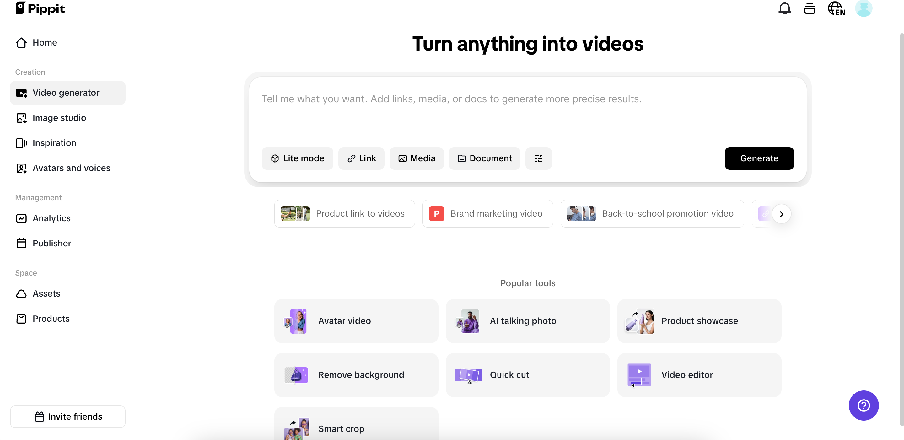Get started with URL, prompt, and photos