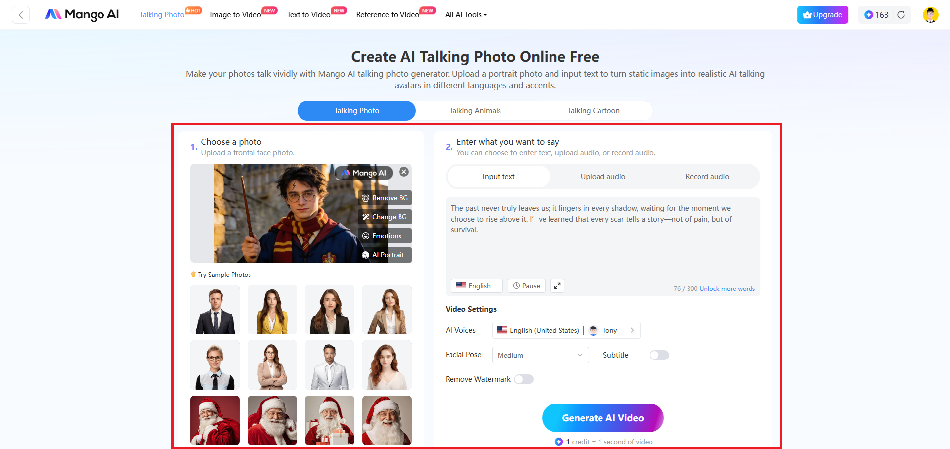 Personalize o avatar e adicione sua mensagem