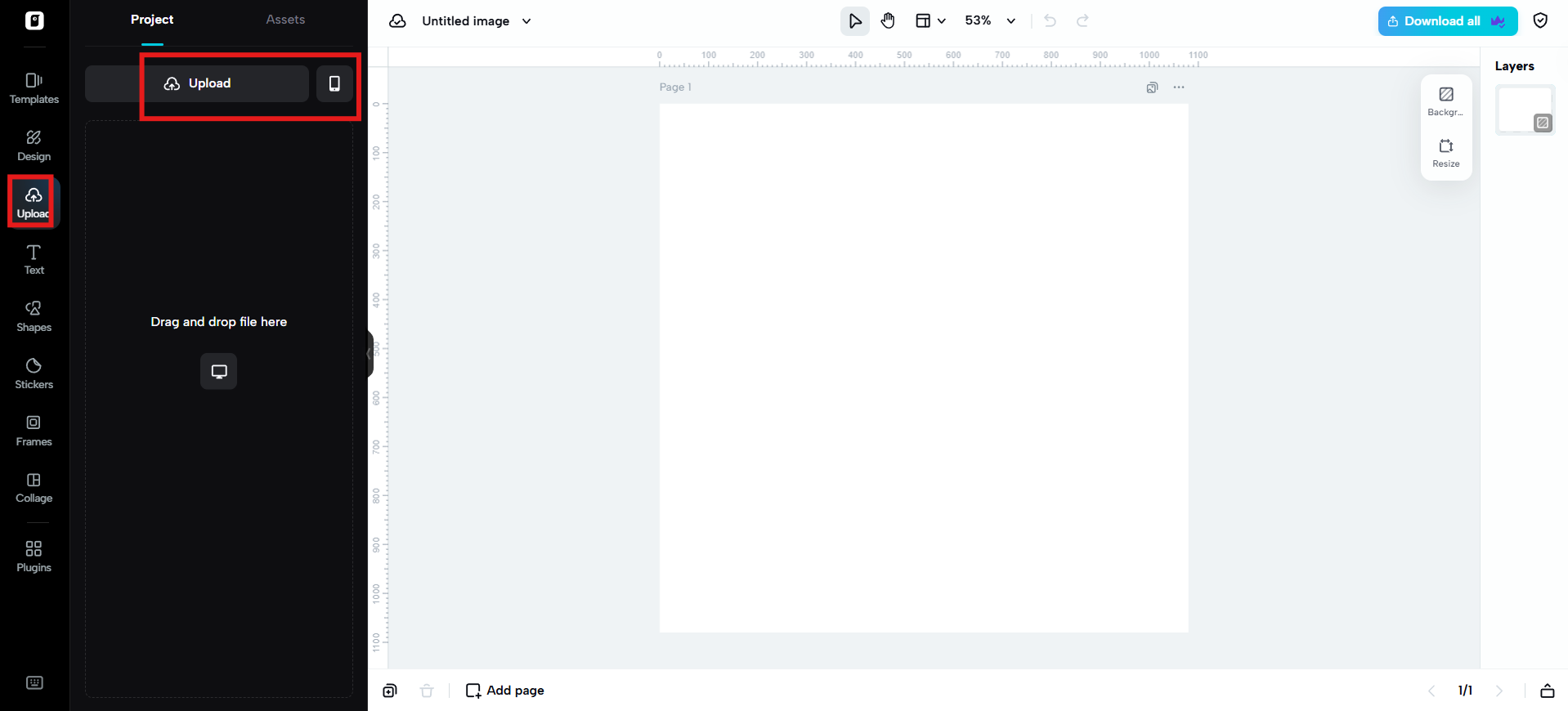 Загрузить изображение.