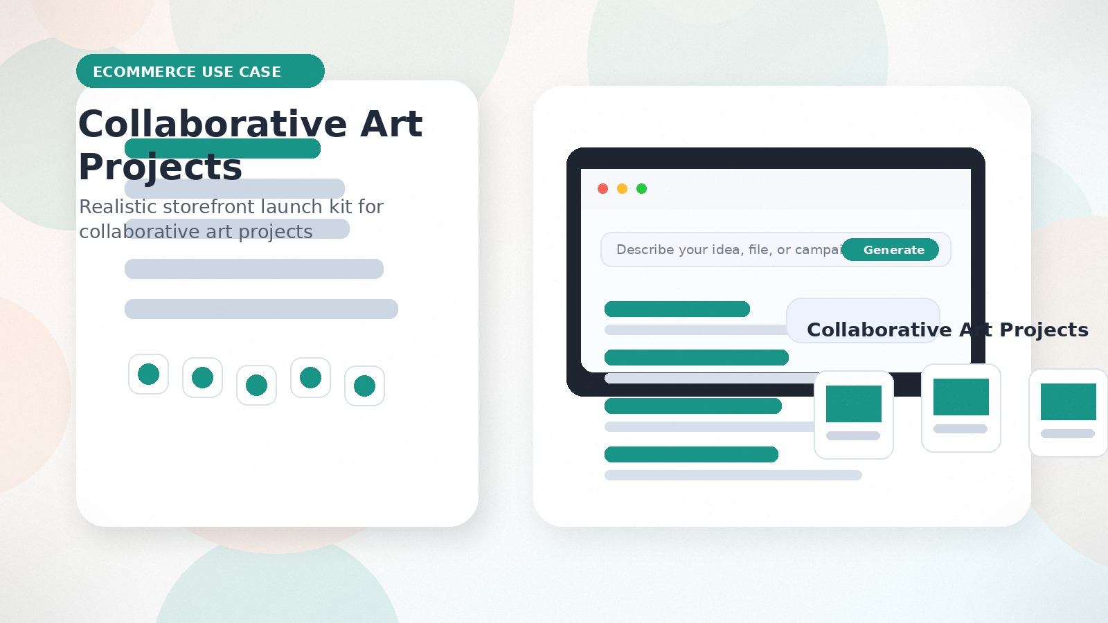 Collaborative Art Projects realistic ecommerce use case visual for collaborative art projects