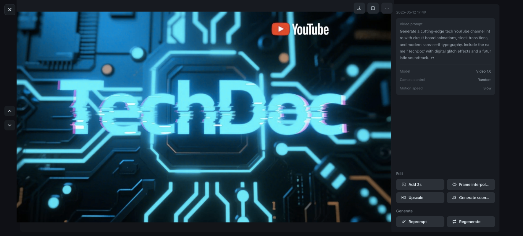 YouTube channel intro maker