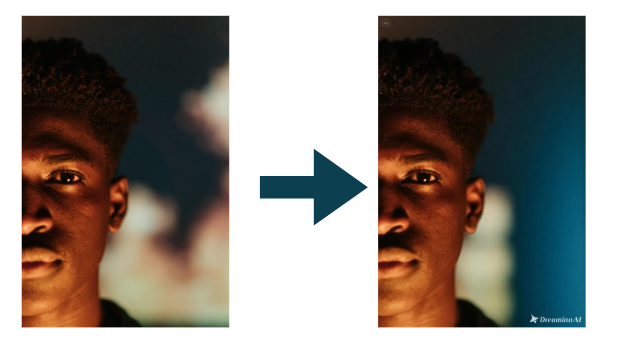 Imagen que muestra una imagen borrosa reconstruida con la herramienta de pintura