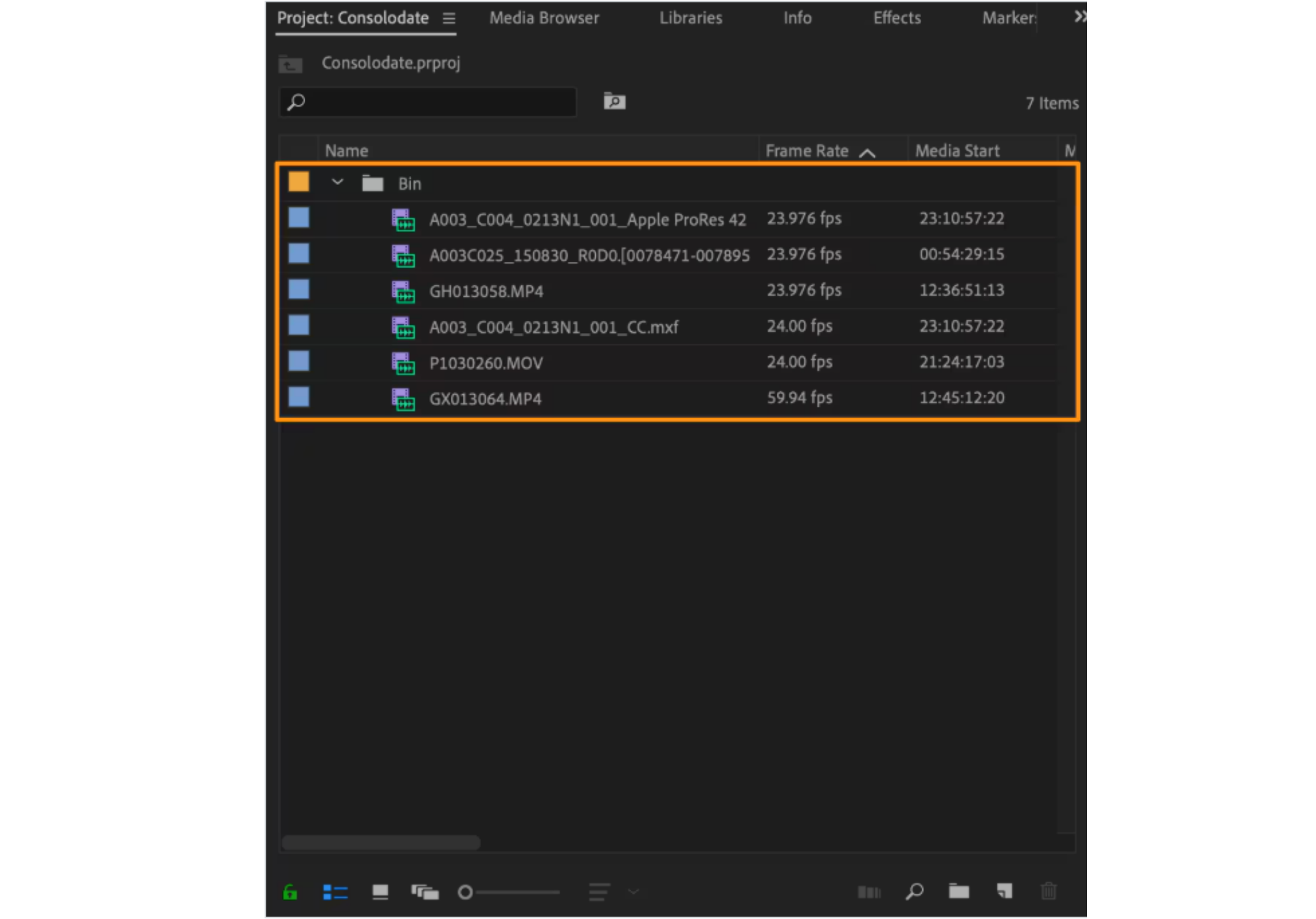 Importing a video file with audio into Adobe Premiere Pro