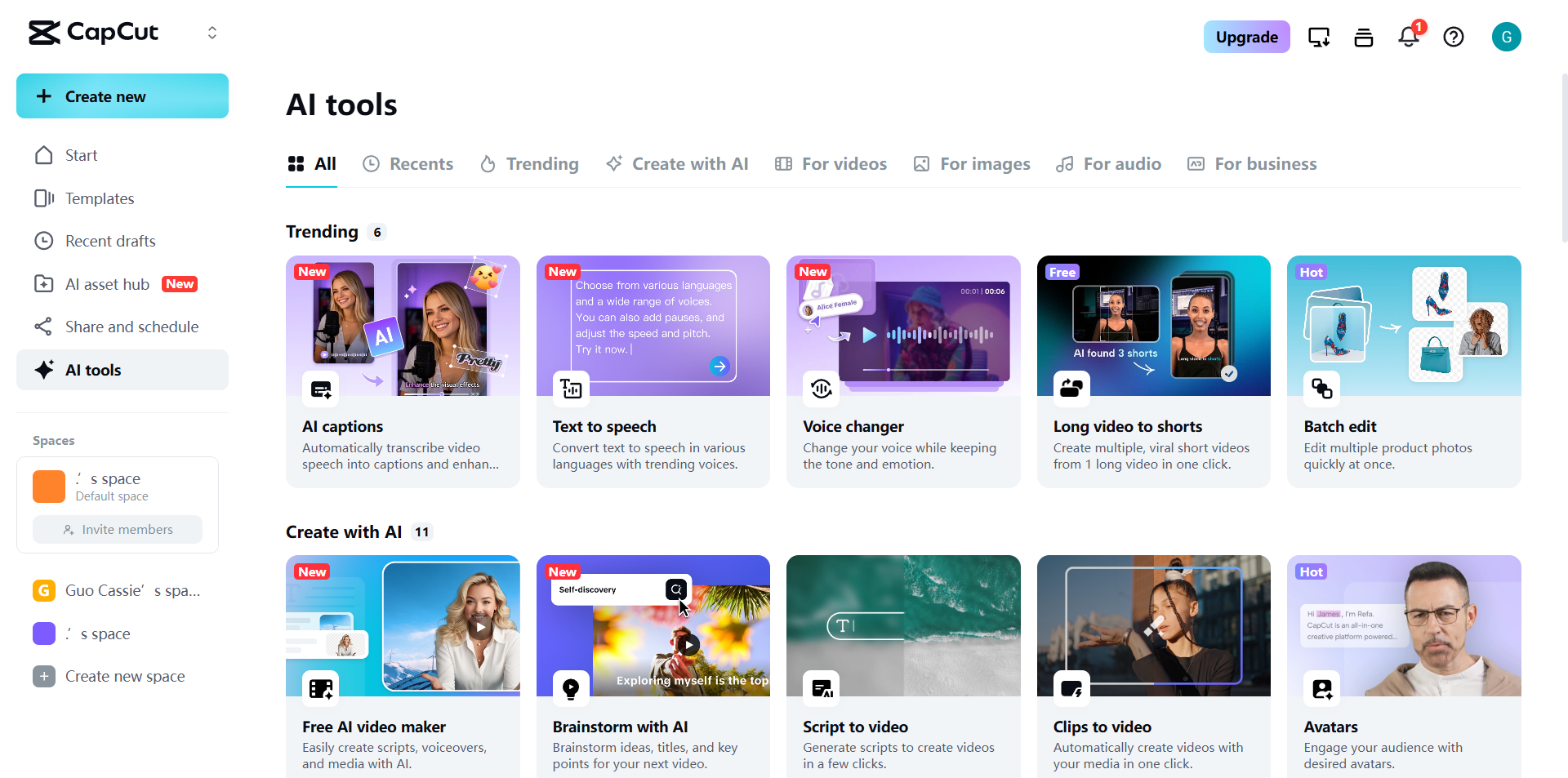 כלי CapCut Web AI