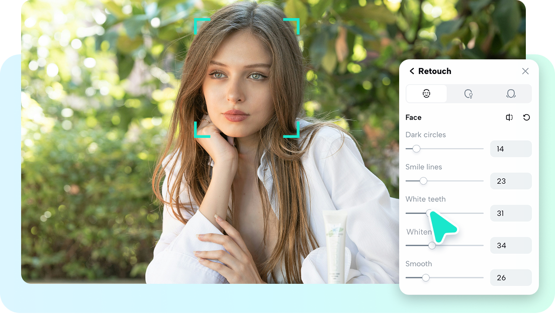 One-click photo retouch for beautiful facial visuals