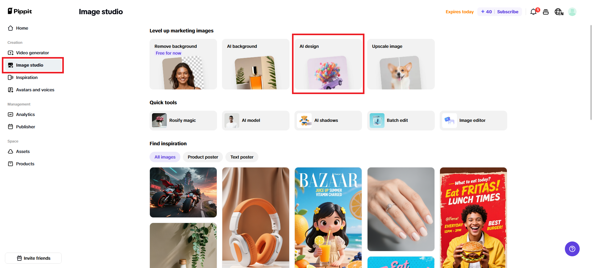 Select the AI design feature