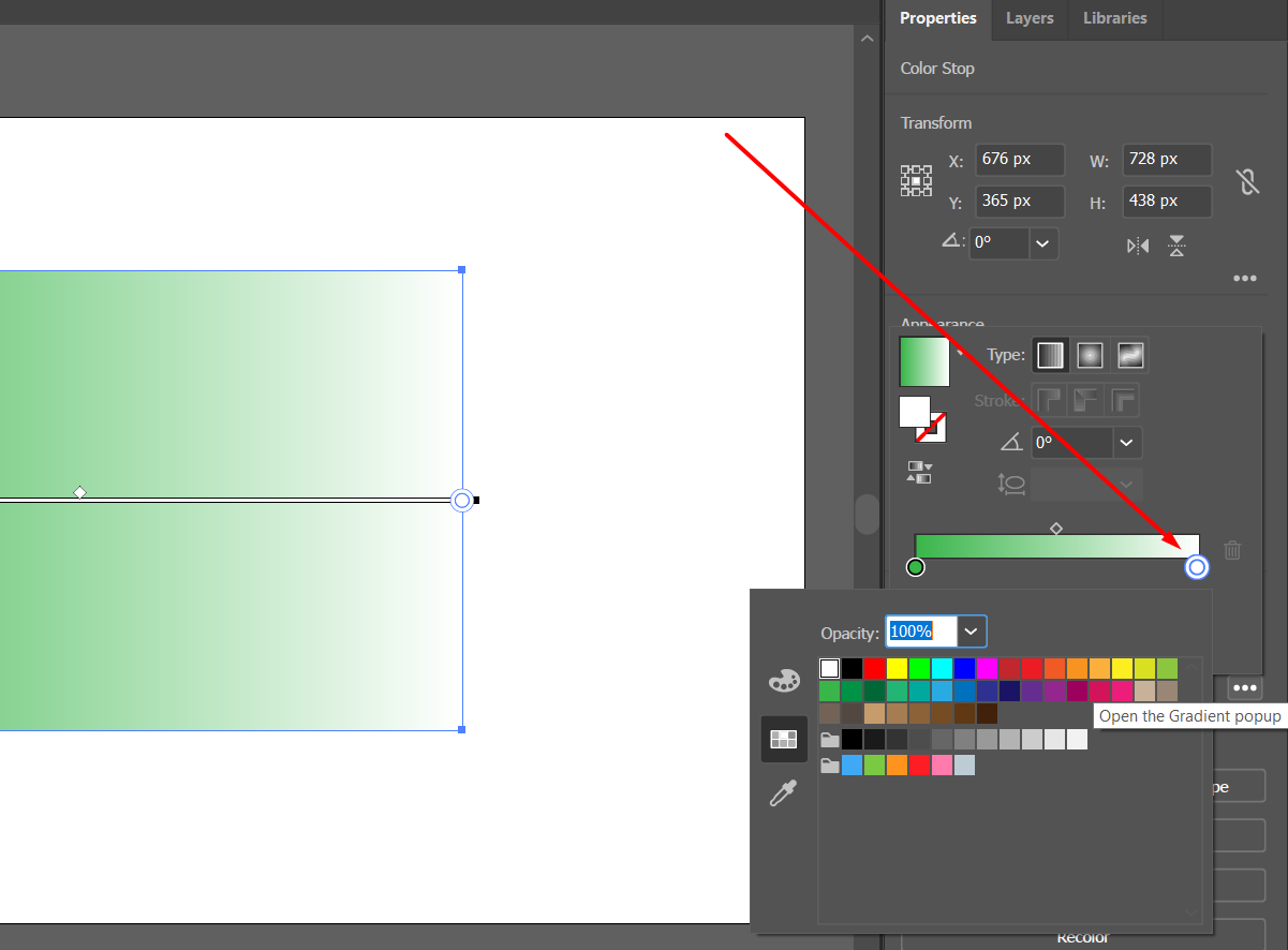 Apply and customize the gradient