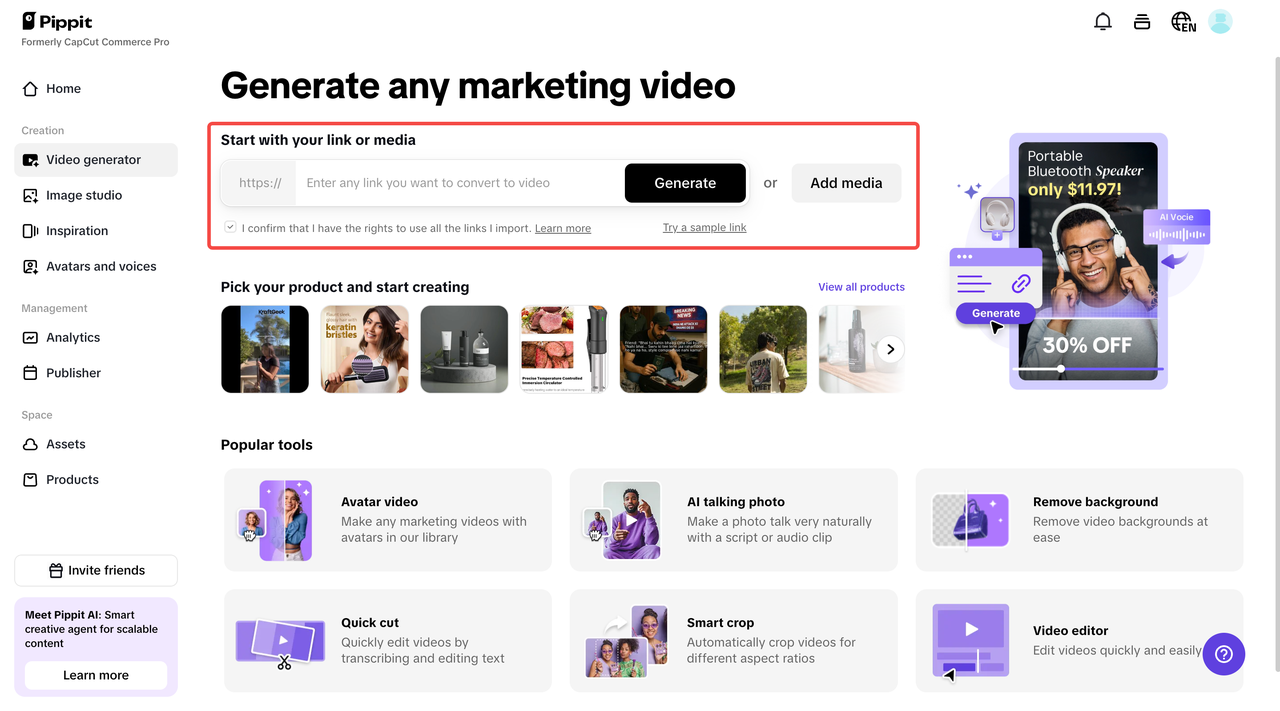 Pagbuo ng video sa isang-click