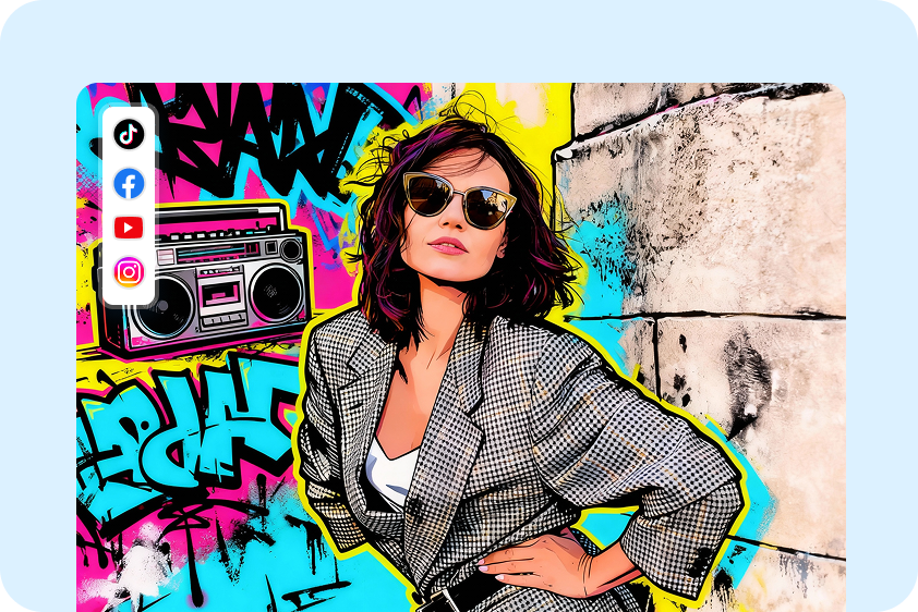 CapCut's graffiti generator for social media visuals
