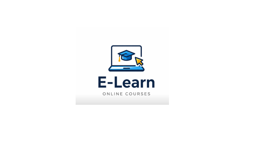 Online course brand logo with a simple modern icon