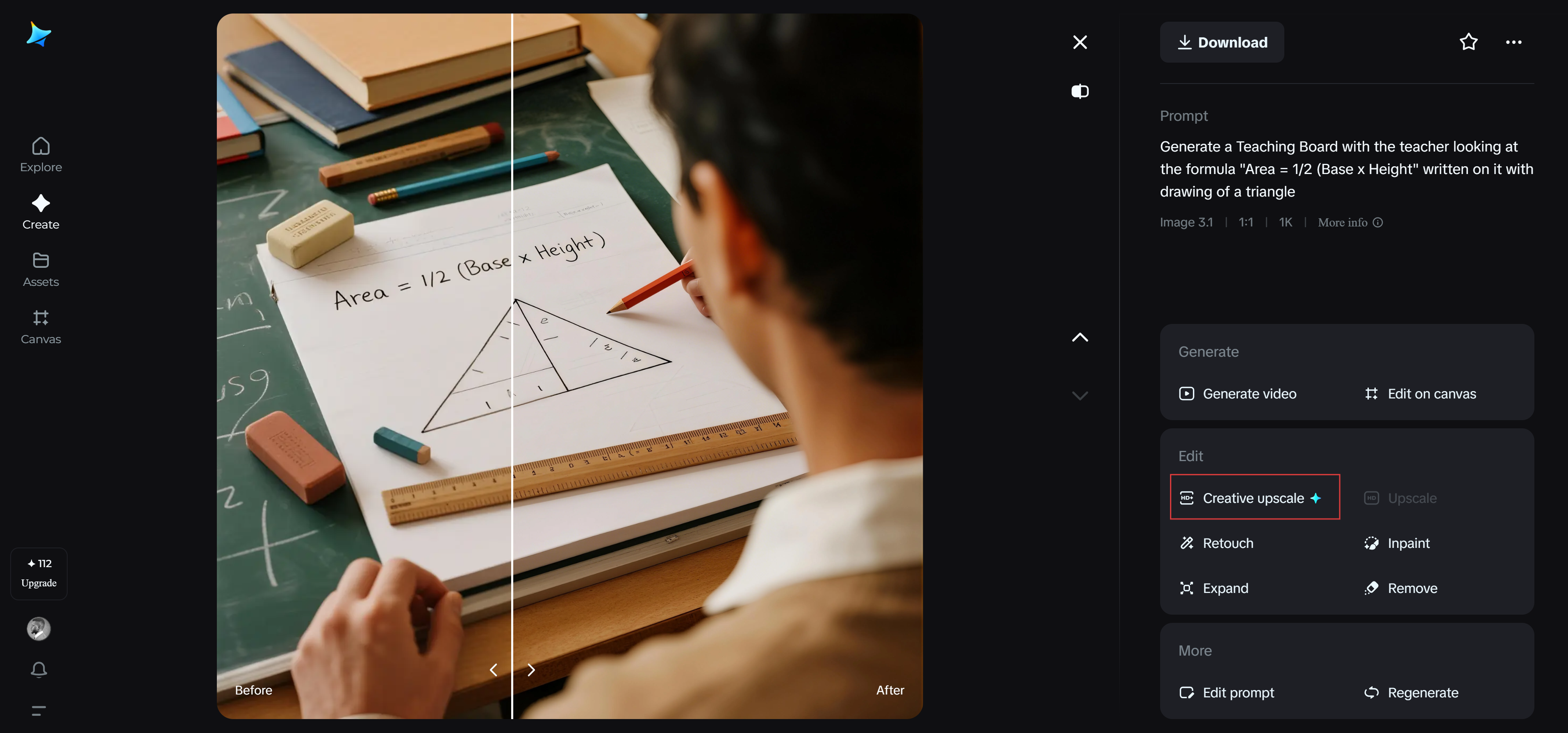 Kreatibong pataas na antas ng Dreamina