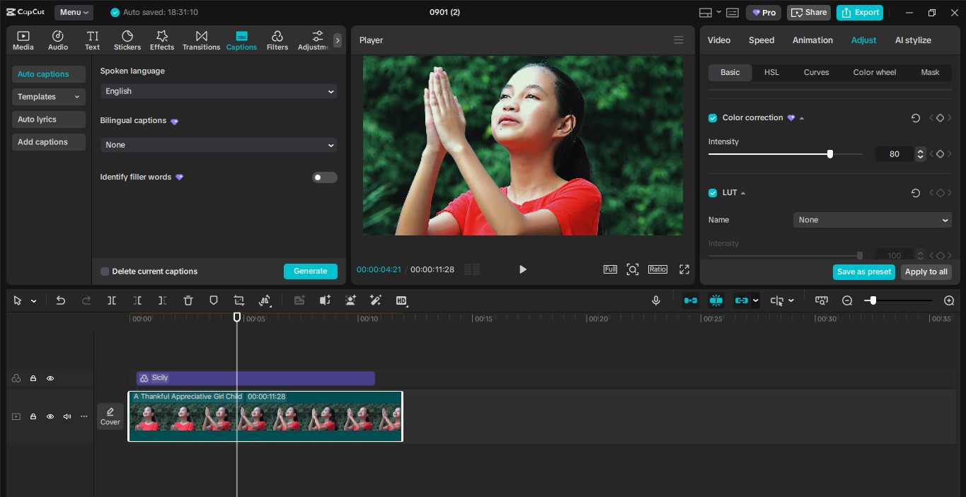 Giao diện của CapCut desktop video editor